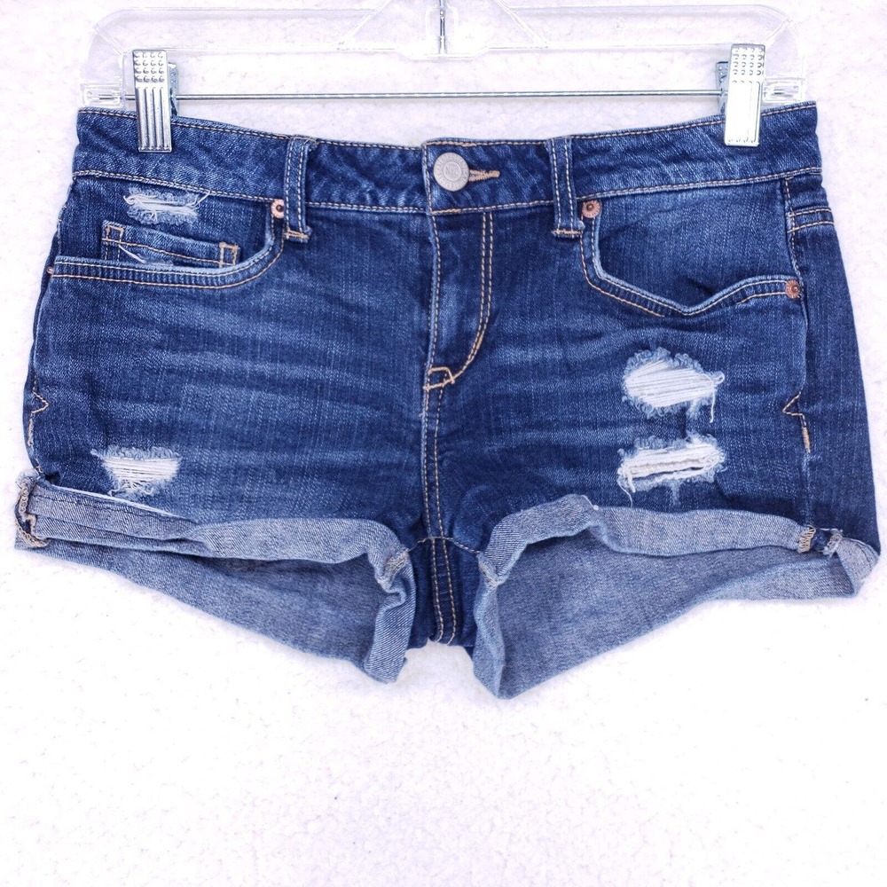 Aeropostale Destroyed Shorts Womens Size 4 Mid Rise Denim Jeans Casual Pants